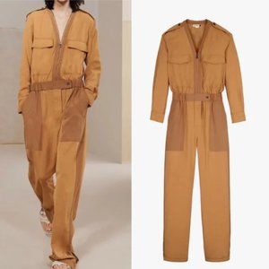 NWT ZARA SURPLUS EDITION ZIP HERMES STYLE JUMPSUIT size XS